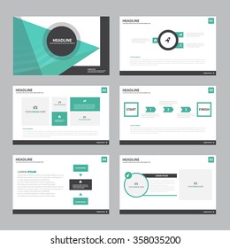 Triangle green presentation template Infographic elements flat design set for brochure flyer leaflet marketing advertising