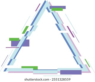 A triangle with a green stripe on the left side