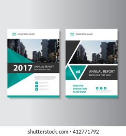 Triangle green Vector annual report Leaflet Brochure Flyer template design, book cover layout design, Abstract blue presentation templates
