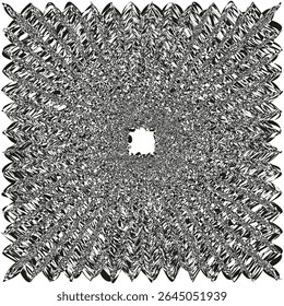 Triangle grid icon. Spiral motion shape. Abstract spiky figure. Vector starburst element.