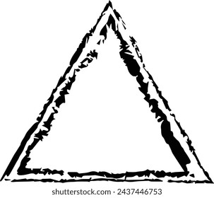 Triangle grunge texture element frame border shape icon for decorative vintage doodle for design in vector illustration
