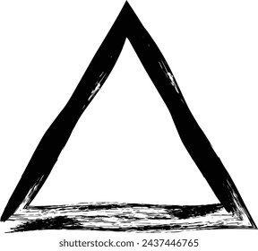 Triangle grunge texture element frame border shape icon for decorative vintage doodle for design in vector illustration
