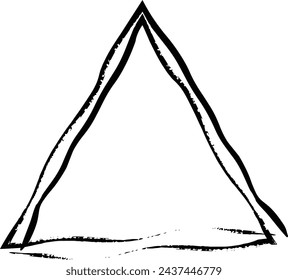 Triangle grunge texture element frame border shape icon for decorative vintage doodle for design in vector illustration
