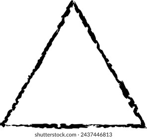 Triangle grunge texture element frame border shape icon for decorative vintage doodle for design in vector illustration
