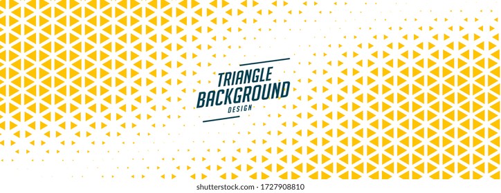 triangle halftone banner with yellow and white shades