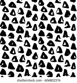 Triangle Hand Drawn Seamless Pattern. Vector Illustration of Grunge Tileable Background.