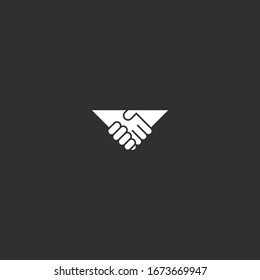 triangle and handshake vector illustration
