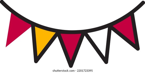 Triangle Hanging Qatar Football Tournament Flag Banner Vector