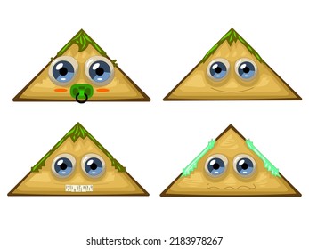 Triangle Head Shape Good Guy Cartoon Style with Baby, Young, Adult and Old Age Stages