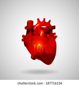Triangle heart abstract isolated on a white backgrounds 