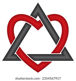 Triangle Heart Adoption Symbol Vector Illustration