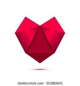 Triangle heart shape symbol isolated on white background. Vector illustration
