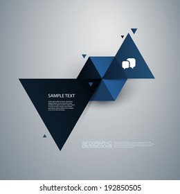 Triangle and Hexagon Infographic or Speech Bubble Design