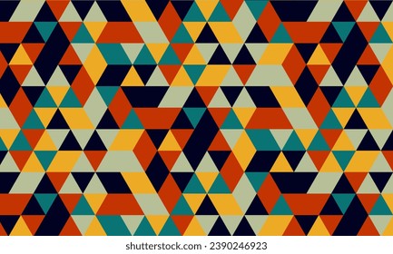 Triangle hexagon pattern with retro colors. Very suitable for backgrounds, wallpaper, design complements, decorations, and more.
