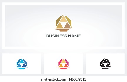 Triangle Hexagon Pyramid Abstract Logo