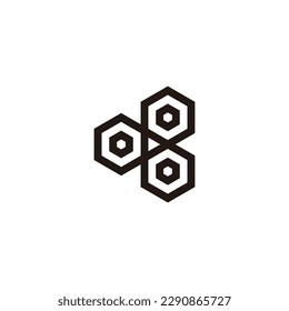 Triangle, and hexagons geometric symbol simple logo vector