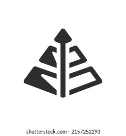 Triangle Hierarchy Report Icon On White Background