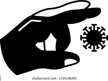 Triangle Home Hand Gesturing Sign, Hand gesture A-OK and Ticking to coronavirus Concept, Stay Home Save lives Abstract Vector Glyph Icon Design, Social Distance Symbol on white background, 