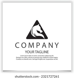 triangle horse head logo creative premium elegant template vector eps 10