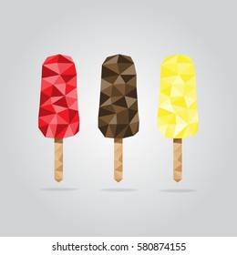 Triangle ice-cream vector illustration. Polygon ice-cream icon