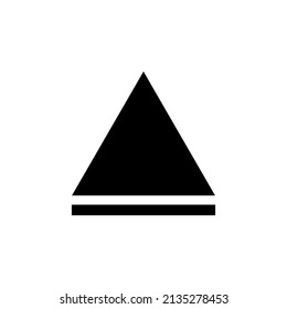triangle icon with additional lines on black and white background