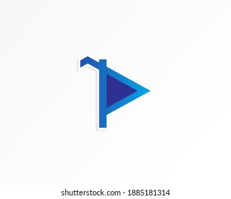 triangle icon and arrow direction concept logo
