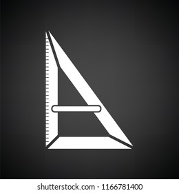 Triangle icon. Black background with white. Vector illustration.