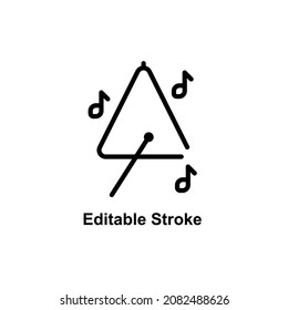 triangle icon designed in outline style in musical instrument icon theme