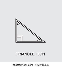 triangle icon . Editable line triangle icon from education. Trendy triangle icon for web and mobile.