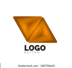 Triangle Symbol geometrische Logo-Vorlage. Minimales geometrisches Design, 3D-Symbol im Reliefstil mit Farbmischung Effekt. Vektorgrafik für Button, Banner, Hintergrund, Landung