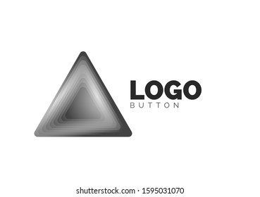 Triangle Symbol geometrische Logo-Vorlage. Minimales geometrisches Design, 3D-Symbol im Reliefstil mit Farbmischung Effekt. Vektorgrafik für Button, Banner, Hintergrund, Landung