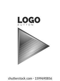 Triangle Symbol geometrische Logo-Vorlage. Minimales geometrisches Design, 3D-Symbol im Reliefstil mit Farbmischung Effekt. Vektorgrafik für Button, Banner, Hintergrund, Landung