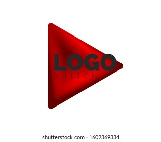 Triangle icon geometric logo template. Minimal geometrical design, 3d geometric bold symbol in relief style with color blend steps effect. Vector Illustration For Button, Banner, Background, landing