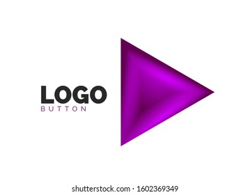 Triangle icon geometric logo template. Minimal geometrical design, 3d geometric bold symbol in relief style with color blend steps effect. Vector Illustration For Button, Banner, Background, landing