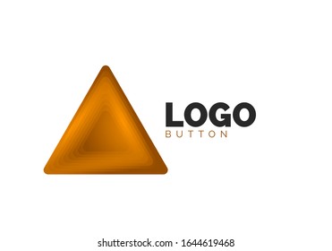 Triangle Symbol geometrische Logo-Vorlage. Minimales geometrisches Design, 3D-Symbol im Reliefstil mit Farbmischung Effekt. Vektorillustration-Illustration für Button, Banner, Hintergrund, Landung