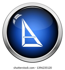 Triangle Icon. Glossy Button Design. Vector Illustration.