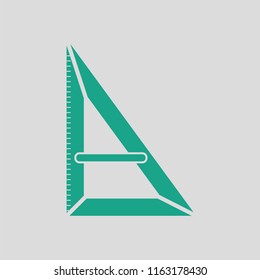 Triangle icon. Gray background with green. Vector illustration.