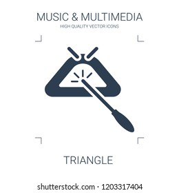 triangle icon. high quality filled triangle icon on white background. from music multimedia collection flat trendy vector triangle symbol. use for web and mobile