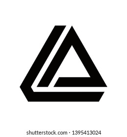 triangle icon with letters L and A, logo vector template