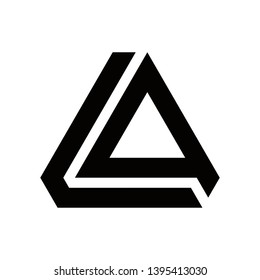 triangle icon with letters L and A, logo vector template