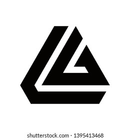 triangle icon with letters L and G, logo vector template