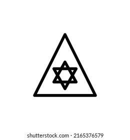 Triangle Icon. Line Art Style Design Isolated On White Background