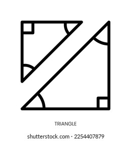 triangle icon. Line Art Style Design Isolated On White Background