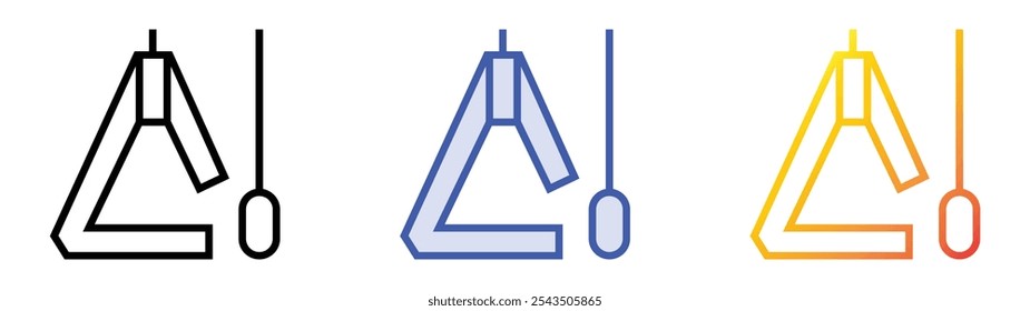 triangle icon. Linear, Blue Fill and Gradient Style Design Isolated On White Background