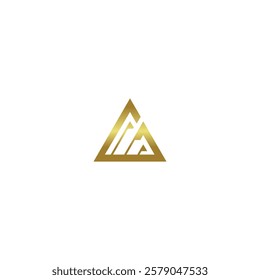 triangle icon logo A element gold technology