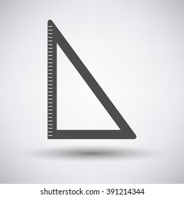 Triangle icon on gray background with round shadow. Vector illustration.
