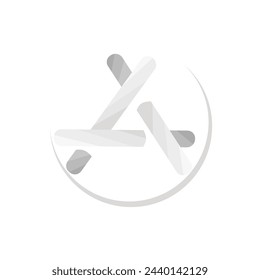 Triangle icon. Optical illusion of geometric 3D objects. Vector illustration.