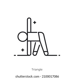 Icono de triángulo. Diseño de icono de estilo de esquema aislado en fondo blanco