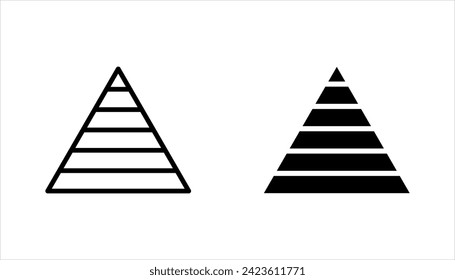 Triangle Icon set. Flat and Trendy Sign Symbol Vector illustration on white background.