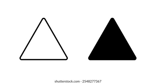 Triangle Icon set. Symbol isolated white background. vector illustration. color editable.